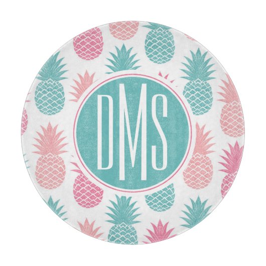  anananaspatroon | Monogram Snijplank (Voorkant)