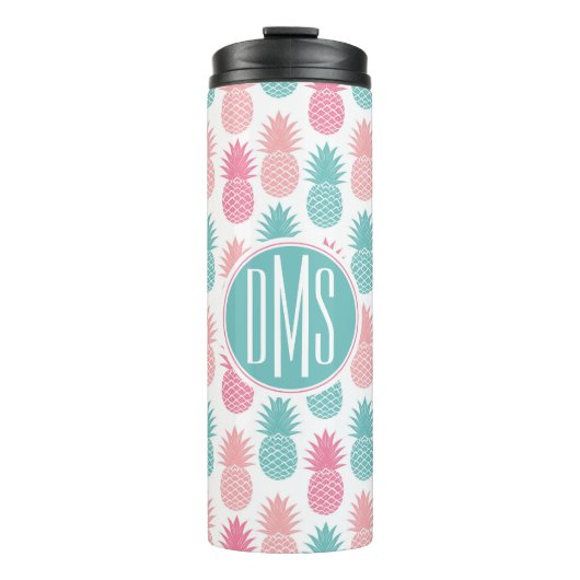  anananaspatroon | Monogram Thermosbeker (Voorkant)