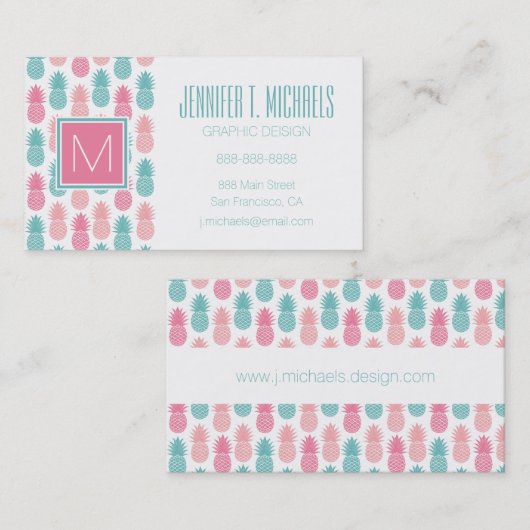  anananaspatroon | Monogram Visitekaartje (Voorkant / Achterkant)