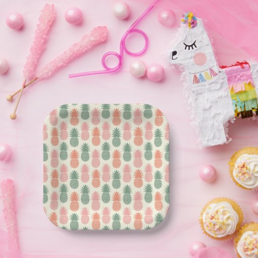  anananaspatroon papieren bordje (Feest)