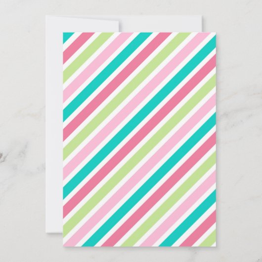  anananassen en Stripes Wedding Kaart (Achterkant)