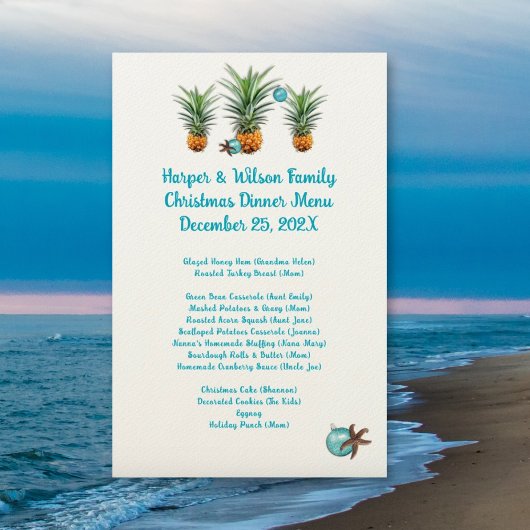 anananassen menu kerstfeestdagen