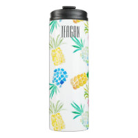 anananassen met kleurrijke Waterverf