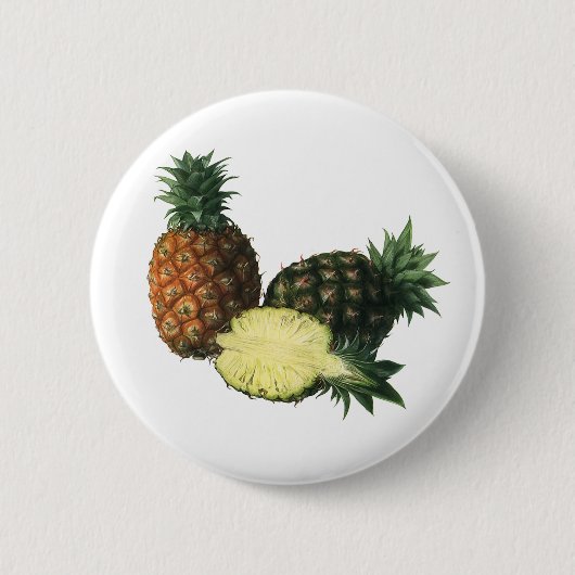 anananassen uit Hawaïti, biologisch fruit Ronde Button 5,7 Cm (Voorkant)