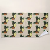  anananassen uit Hawaïti, biologisch fruit Strandlaken (Voorkant)