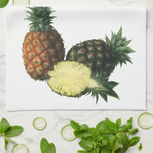  anananassen uit Hawaïti, biologisch fruit Theedoek (Gevouwen)