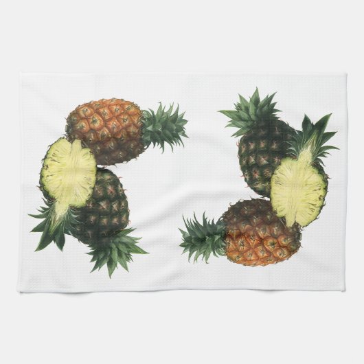 anananassen uit Hawaïti, biologisch fruit Theedoek (Horizontaal)