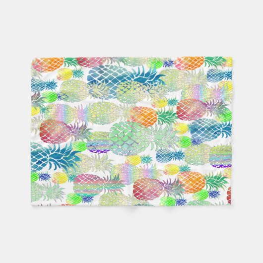anananassepatroon fleece deken (Voorkant (Horizontaal))