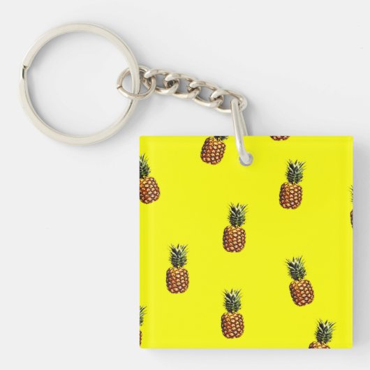 anananassepatroon sleutelhanger (voorkant)