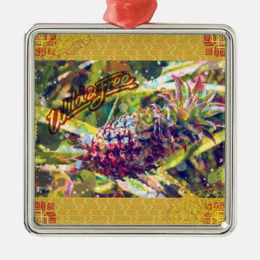 anananassornamenten metalen ornament (Voorkant)