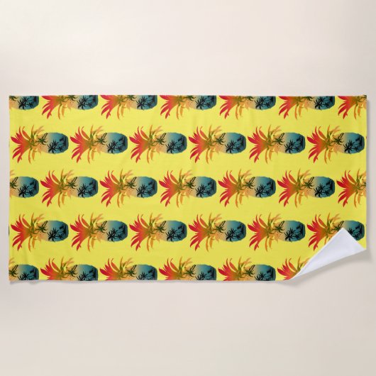 anananaszonnepatroon strandlaken (Voorkant)