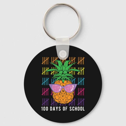 Ananas 100 dagen schoolleraar en student G Sleutelhanger (Voorkant)