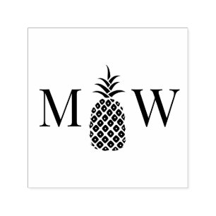 Ananas #11 Echtpaar Trouw 2 Initieel Monogram Zelfinktende Stempel