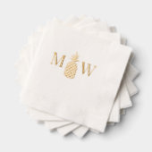 Ananas #11 Koppel 2 Initiaal Monogram Folie Servetten (Insitu (Gestapeld))