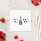 Ananas #11 Koppel 2 Initieel Monogram Doe-het-zelf Servet (Insitu)
