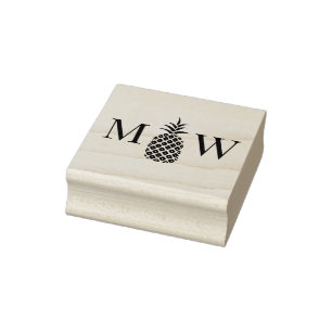 Ananas #11 Koppel Trouw 2 Initiaal Monogram Rubberstempel