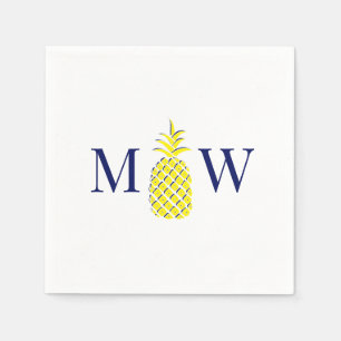 Ananas #11 Paar 2 Initiaal Monogram DIY Kleuren Servet