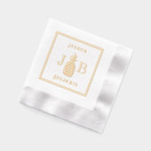Ananas #11 Paar 2 Initiaal Monogram Namen FrCA Folie Servetten (Links)