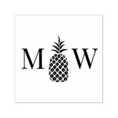 Ananas #11 Paar Bruiloft 2 Initiaal Monogram Zelfinktende Stempel (Design)