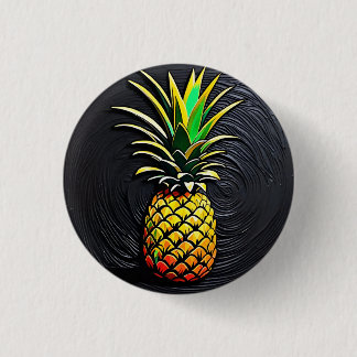 ananas 3 cm rondebadge ronde button 3,2 cm
