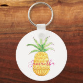 Ananas Aangepaste Naam Sleutelhanger (Voorkant)