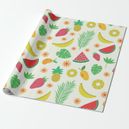 Ananas aardbei banaan watermeloen Vruchten Cadeaupapier