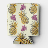 Ananas, aardbei  textielontwerp. blikjeskoeler (Voorkant)