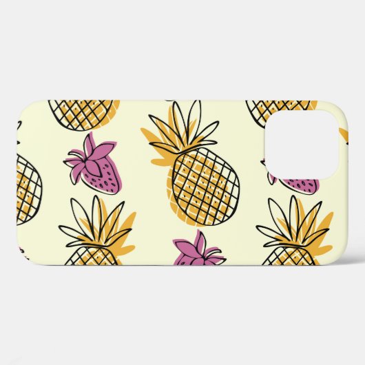 Ananas, aardbei textielontwerp. Case-Mate iPhone case (Achterkant (horizontaal))