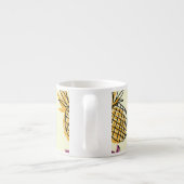 Ananas, aardbei textielontwerp. espresso kop (Achterkant)