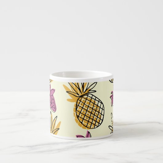 Ananas, aardbei textielontwerp. espresso kop (Voorkant)
