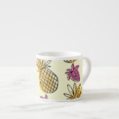 Ananas, aardbei textielontwerp. espresso kop (Voorkant rechts)