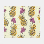 Ananas, aardbei textielontwerp. fleece deken (Voorkant (Horizontaal))