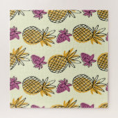 Ananas, aardbei textielontwerp. legpuzzel (Horizontaal)