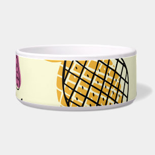 Ananas, aardbei textielontwerp. voerbakje
