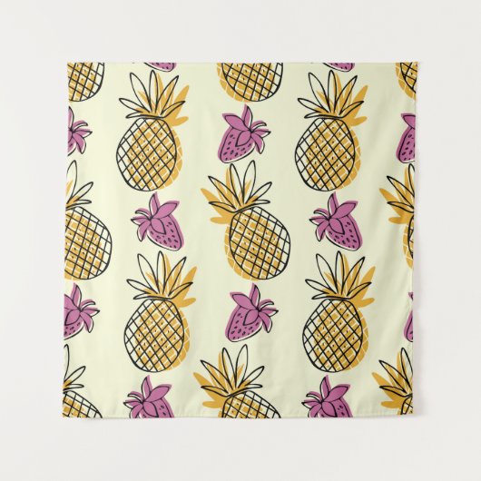 Ananas, aardbei  textielontwerp. wandkleed (Voorkant)