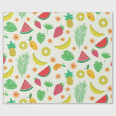 Ananas aardbeien banaan watermeloen Fruit Cadeaupapier (Vlak)