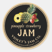 Ananas Aardbeien Jam Label (Voorkant)