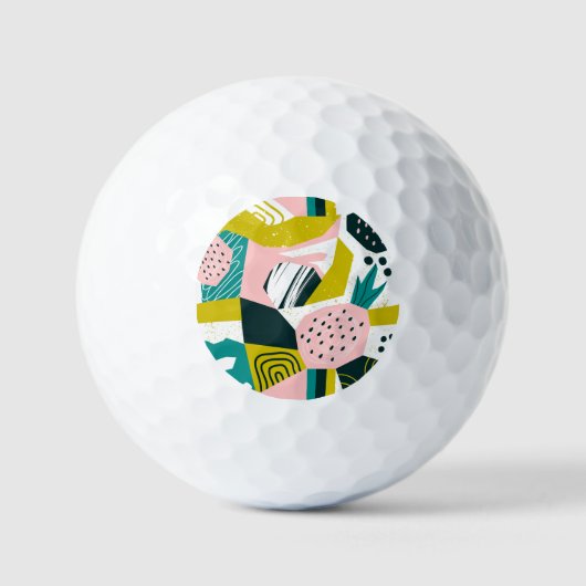 Ananas Abstract: Kleurig Naadloos Patchwork Golfballen (Voorkant)