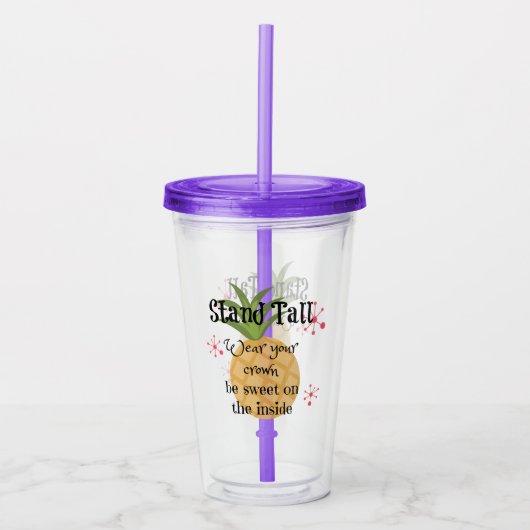 ananas acryl drinkbeker (Voorkant)