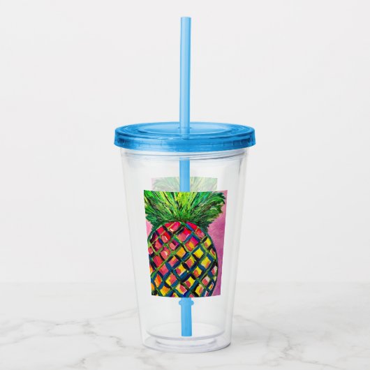 Ananas Acryl Tumbler Drinkbeker (Voorkant)