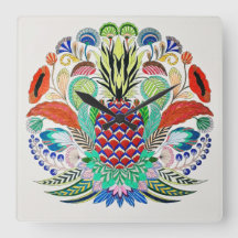 Ananas Acryl Wandklok