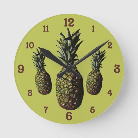 ananas Acrylwandklok Ronde Klok (Voorkant)