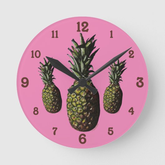ananas Acrylwandklok Ronde Klok (Voorkant)