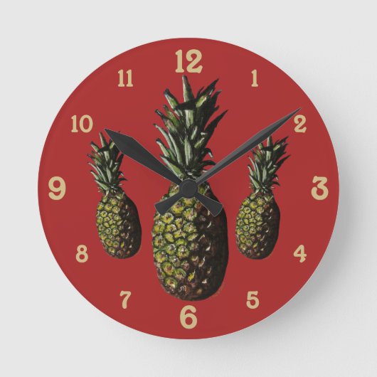 ananas Acrylwandklok Ronde Klok (Voorkant)