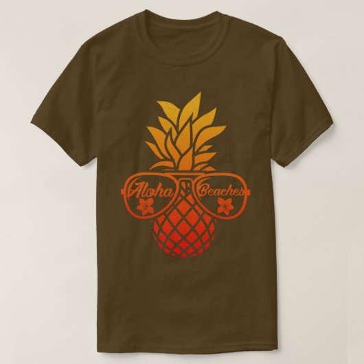 Ananas Aloha Beaches Hawaii Hawaiian Summer (2) T-shirt (Design voorkant)