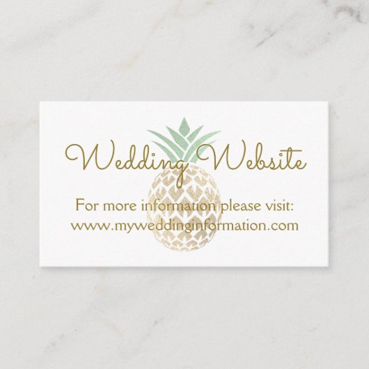 ananas aloha bruiloft website Kaart invoegen (Voorkant)