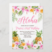 Ananas Aloha Eerste Verjaardagsfeest Kaart (Voorkant / Achterkant)