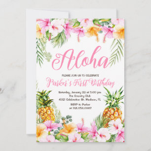 Ananas Aloha Eerste Verjaardagsfeest Kaart