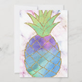 Ananas Aloha Glitter Tropisch Goud Baby shower Kaart (Achterkant)