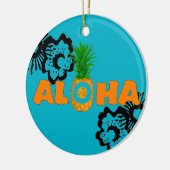 Ananas Aloha - Met kerst bedreigde kerst Keramisch Ornament (Links)